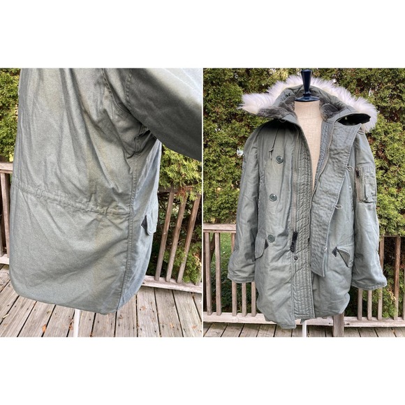Mint Size M  N-3B Extreme Cold Weather Flight Parka Jacket Vintage 90s - Picture 3 of 5